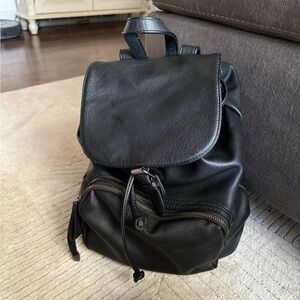 Miztique Black Leather Backpack